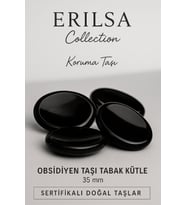 Sertifikalı Obsidyen Taşı Kase Kütle 35 mm - Doğal Koruma Taşı (Çok Renkli)