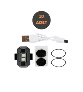 10 Adet Mini Uçak Kanat Led Kablosuz Aircraft Rgb Led Lamba Kablosuz Mini  Usb Şarjlı