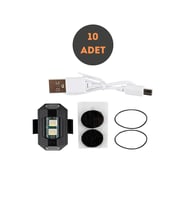 10 Adet Mini Uçak Kanat Led Kablosuz Aircraft Rgb Led Lamba Kablosuz Mini  Usb Şarjlı