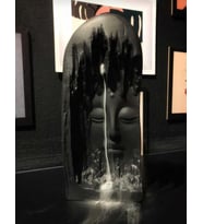 Buddha Tasarım Dekoratif Tütsülük Brulör Ortam Kokusu Siyah 26cm seramik tozu polyester karışımı 26cm geriye akış