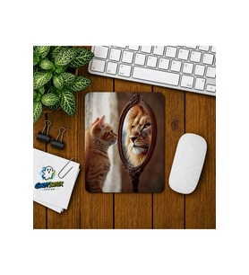 Kendini Aslan Sanan Kedi Baskılı Oyuncu Mousepad 0129