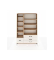 Arges Dolap 9 Raflı 4 Çekmeceli  132x30x195 Çam-Çam/Aytaşı