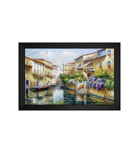 Manzara Temalı Kanvas Tablo 50 x 70 cm Siyah Çerçeve
