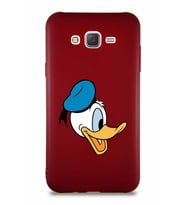 Samsung Galaxy J7 Soft Premier Kapak Donald Duck-F Tasarımlı Silikon Kılıf - Mürdüm (Şeffaf)