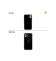 iPhone 12 Siyah Renk Arka Kapak Arka Cam Batarya Kapağı Lazer Kesim Kapak Pil Kapağı