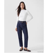 LCWAIKIKI Classic İndigo Kemerli Slim Mom Kadın Jean Pantolon