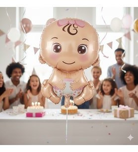 74x48 cm Baby Girl Kız Çocuğu Folyo Balon 22 İnç - Doğum Günü Parti Dekorasyon Balonu