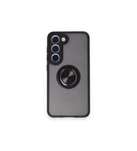 Samsung Galaxy S24 Fe Kılıf Montreal Yüzüklü Silikon Kapak - Siyah