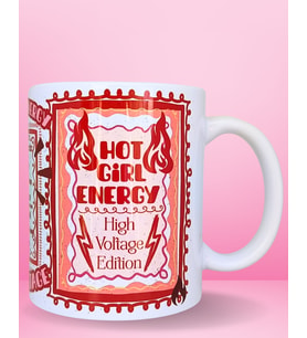 Hot Girl Energy Drink Renkli Tasarım Motivasyon Kupası