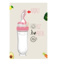 Kaşıklı Mama Silikon Biberon Kiz Bebek Besleyici 719715