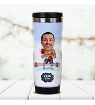 Kişiye Özel Boksör Karikatürlü Termos Bardak