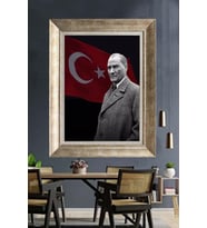 Gümüş Çerçeveli Atatürk Tablo za84