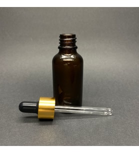 30 Ml Amber Cam Damlalıklı Şişe , Gold Metalik Kapak , 30 Cc Kahverengi Cam Damlalıklı Şişe x 6 Adet