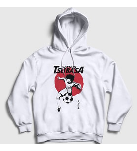 Presmono Unisex Beyaz Flag Futbol Anime Kaptan Captain Tsubasa Kapüşonlu Sweatshirt 320681tt