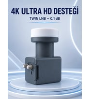 Uydu Anten LNB Twin Çıkışlı 0.1 dB Ku Band 4K Ultra HD Uyumlu