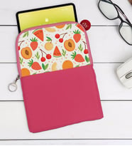 BK Gift Meyveler Tasarımlı Taşınabilir Koruyucu Tablet Kılıfı & Organizer Çanta - Pembe-1
