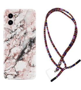 Vivo Y15S Y32 Y33S Y51 Y53S Kılıf Boyun Asklı Rasta Silikon Colorfull Marble 2 1389