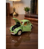 Nostaljik Vosvos Oyuncak Araba - 17cm Büyük Boy - Sesli Işıklı ve Sürtmeli - Yeşil Model Araba