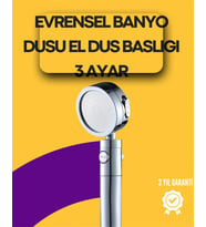 Sağlam Metal Hortum Bağlantılı, 360° Hareketli Duş Başlığı