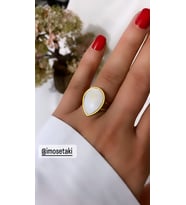 AYARLANABİLİR DOĞAL TAŞLI ÇELİK YÜZÜK (Gold)