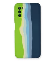 Durukar® Samsung Galaxy A03S Kılıf Ebruli Lansman Silikon - Yeşil-Koyu Yeşil