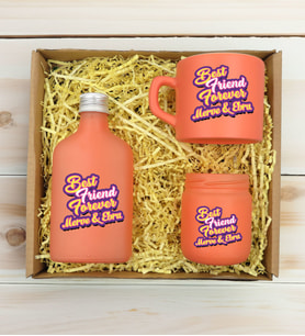 BK Gift Kişiye Özel İsimli DTF Best Friend Temalı Somon Kahve Fincanı & Kolonya & Mum Hediye Seti-3, Arkadaşa Hediye, Doğum Günü Hediyesi