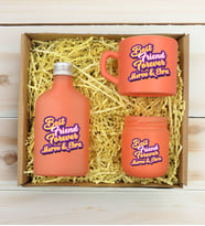 BK Gift Kişiye Özel İsimli DTF Best Friend Temalı Somon Kahve Fincanı & Kolonya & Mum Hediye Seti-3, Arkadaşa Hediye, Doğum Günü Hediyesi