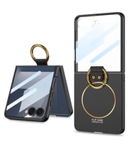 Galaxy Z Flip 7 Kılıf M-safe Şarj Özellikli Zore Kıpta Yüzüklü Flip Sert Kapak