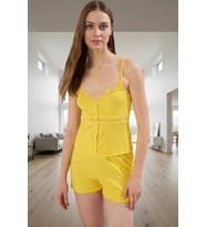 Kadın İnce Askılı Dantel Detaylı Örme Pijama Takımı Seçkin Malzeme Trend Tasarım Konforlu Kesim