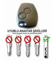 Renault Clio 3 2006-2012 Uyumlu Anahtar Kabı Kumanda Kabı Oto Anahtarlık Pil Yataklı Vidalı 2 Tuşlu