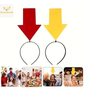 Kişiselleştirilebilir Ok İşaretli Mesaj Tacı (2’li Set Sarı-Kırmızı)