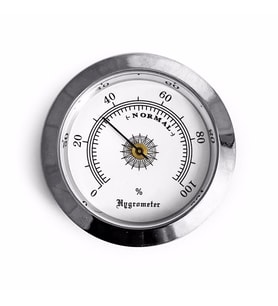 Analog Higrometre Nem Ölçer Humidor Puro Kutusu İçin Metal Çerçeve Beyaz 50mm