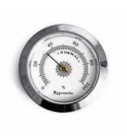 Analog Higrometre Nem Ölçer Humidor Puro Kutusu İçin Metal Çerçeve Beyaz 50mm