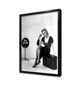 Siyah Beyaz Marilyn Monroe Çerçeveli Cam Tablo
