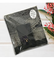 Hediyelik Umre Paketi Tafta Seccade, Pamuklu Şal, İnci Tesbih -Siyah (329 gr,30*33 cm) Etiket Hediyeli