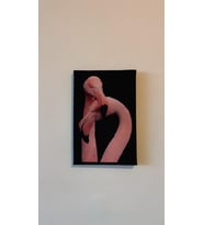 Çift Flamingo Natürel Tasarım Ahşap Çerçeve Ev İşyeri Ofis Duvar Kanvas Tablo ANML4 (Çok Renkli)
