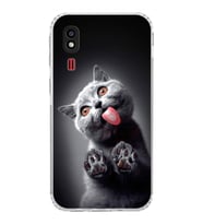 PrintiFy Samsung Galaxy A2 Core ile Uyumlu Kedi 2 Kamera Korumalı Şeffaf Kılıf