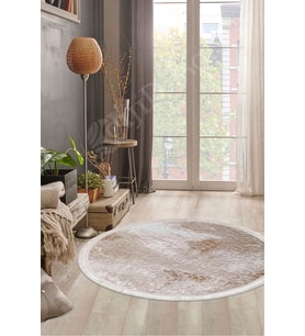 Dijidekor Halı Devetüyü Cool Yıkanabilir Saçaklı Yuvarlak Delüxe Yolluk Kilim Salon Halısı Modeli