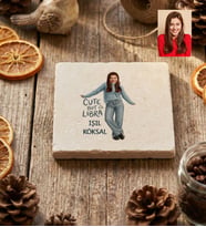 Kişiye Özel Karikatürlü Cute But Libra Terazi Burcu Bardak Altlığı Doğum Günü Hediyesi
