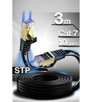 MN6 M109F Cat7 Kablo 3 Metre – 10Gbps Yüksek Hız, 5G & Fiber Uyumlu, OFC Bakır, Altın Uç, STP Koruma