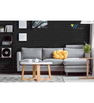 50x54 Cm ( 0,27 M²) Siyah Kendinden Yapışkanlı Duvar Kağıdı Esnek Köpük Panel 3d Tuğla Desen 