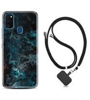 Samsung M21 M22 M23 M30 M31S M32 Kılıf Boyun Askılı Silikon Colorful Abstract 1384