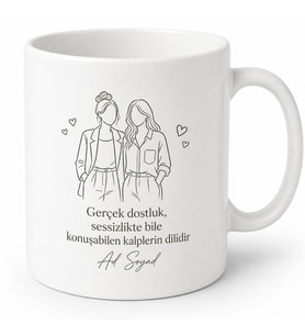 Yakın Arkadaş İçin Kişiye Özel İsimli Baskılı Kupa Bardak Anı Hediyesi