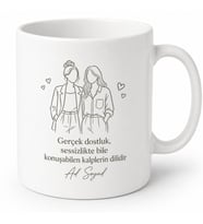 Yakın Arkadaş İçin Kişiye Özel İsimli Baskılı Kupa Bardak Anı Hediyesi