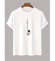 Unisex Mini Astranot Tasarım Basklı Tshirt (A.Beyaz)