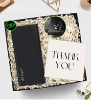 Hediye Kutusunda Kişiye Özel Led Ekran Göstergeli 10000 mAh Siyah Renk Powerbank