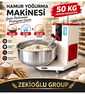 50 KG Hamur Kapasiteli Profesyonel Hamur Makinesi KAYIŞLI MODEL Hamur Yoğurma Makinesi Hamur Karma Makinesi Çıkmalı Kazan