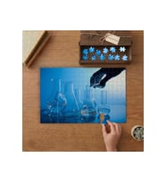 Deney Şişeleri - İlaç- Laboratuvar Tasarımı 240 parça Ahşap Puzzle Ahşap Kutuda MP00302