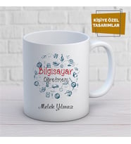 Kişiye Özel İsim Yazılabilir Bilgisayar Öğretmeni Kupa Bardak