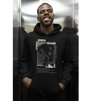 Eren Yeager Attack On Titan Baskılı Unisex Oversize Anime Karakter Hoodie